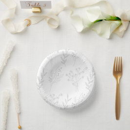 Cuencos De Papel Boda de Boho floral plateado