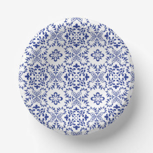 Cuencos De Papel Boda Mosaico Azul Mediterráneo Moderno