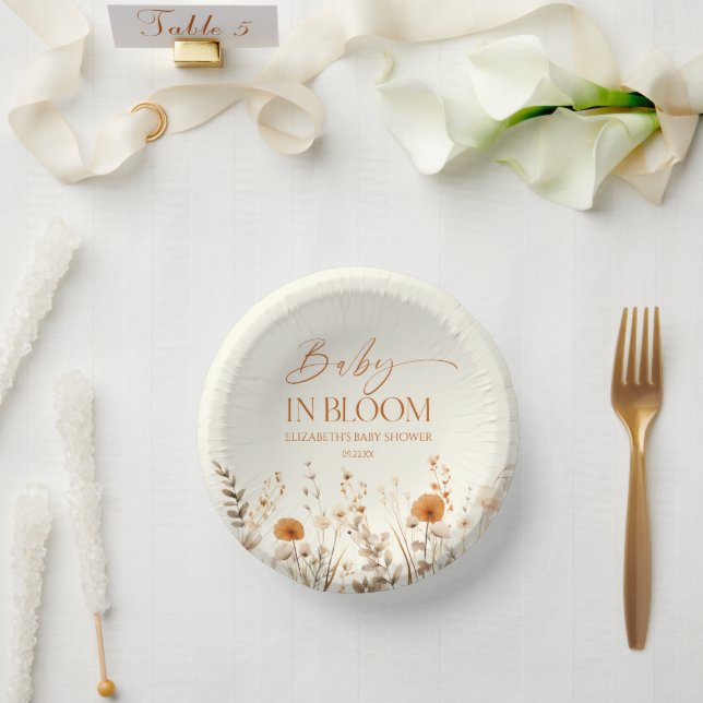 Cuencos De Papel Boho Baby En Bloom Wildflower Baby Shower (Boda)