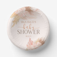 Boho Soft Pink Flor Floral Baby Shower