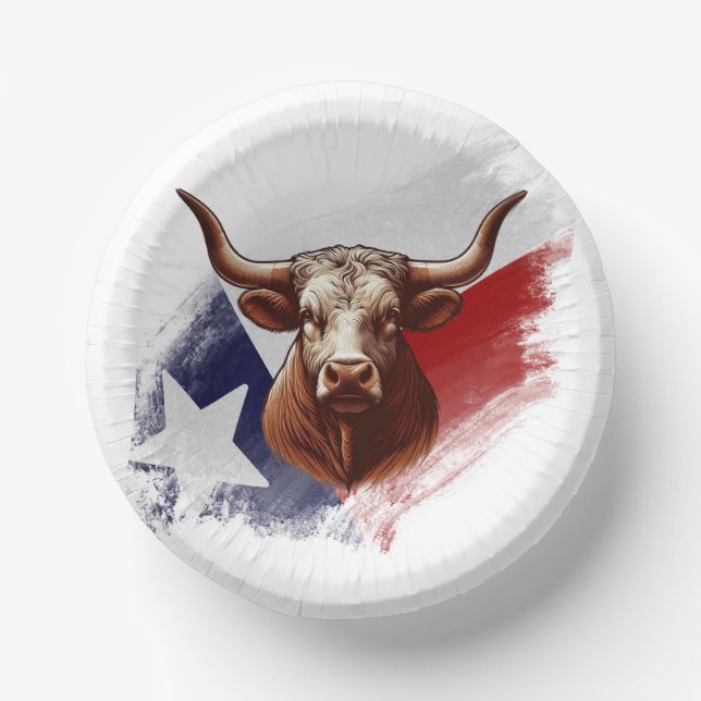 Cuencos De Papel Bola de longhorn de Texas (Anverso)