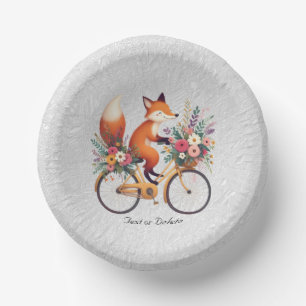 Cuencos De Papel Bolas de papel de Fox para bicicletas Floral