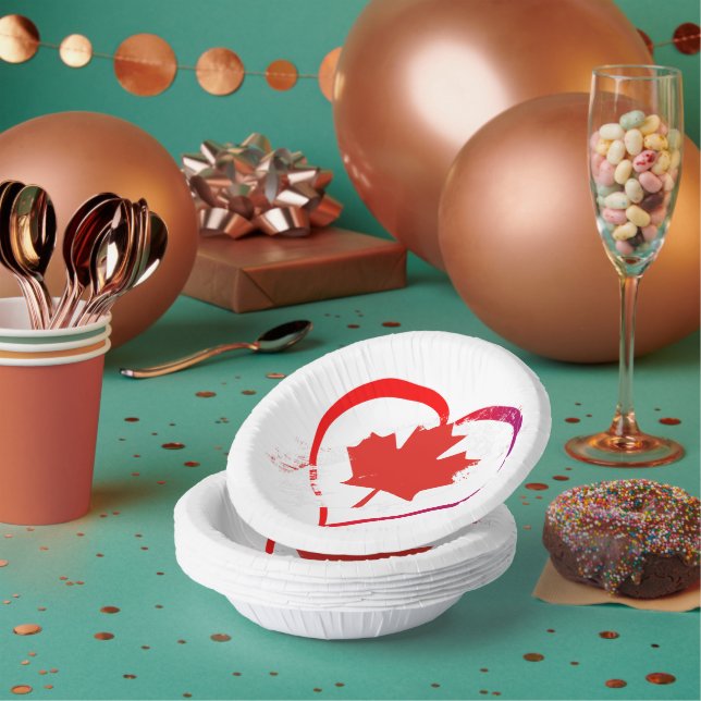 Cuencos De Papel Bolas de papel del Día de Canadá (Multi)