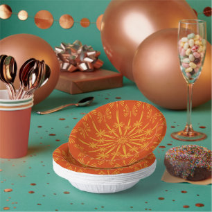 Cuencos De Papel Bolas de papel Retro Mandala Papaya