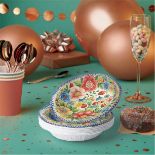 Cuencos De Papel Boleslawiec Polaco Pottery Floral Paper Set
