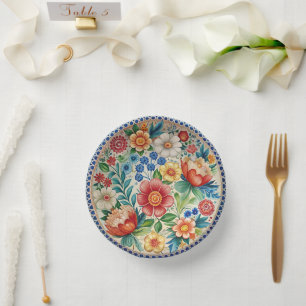 Cuencos De Papel Boleslawiec Polaco Pottery Floral Paper Set