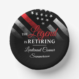 Cuencos De Papel Bombero Jubilación de la Línea Roja