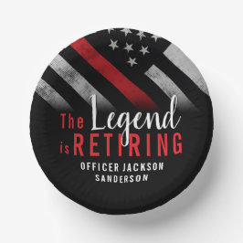 Cuencos De Papel Bombero Jubilación de la Línea Roja