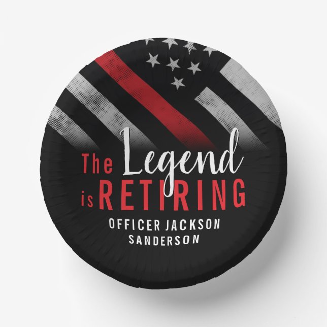 Cuencos De Papel Bombero Jubilación de la Línea Roja (Anverso)