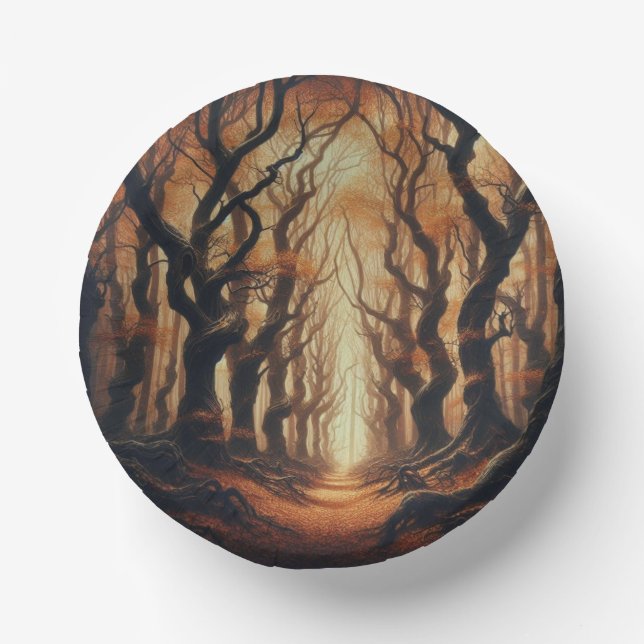 Cuencos De Papel Bosques góticos del otoño (Anverso)