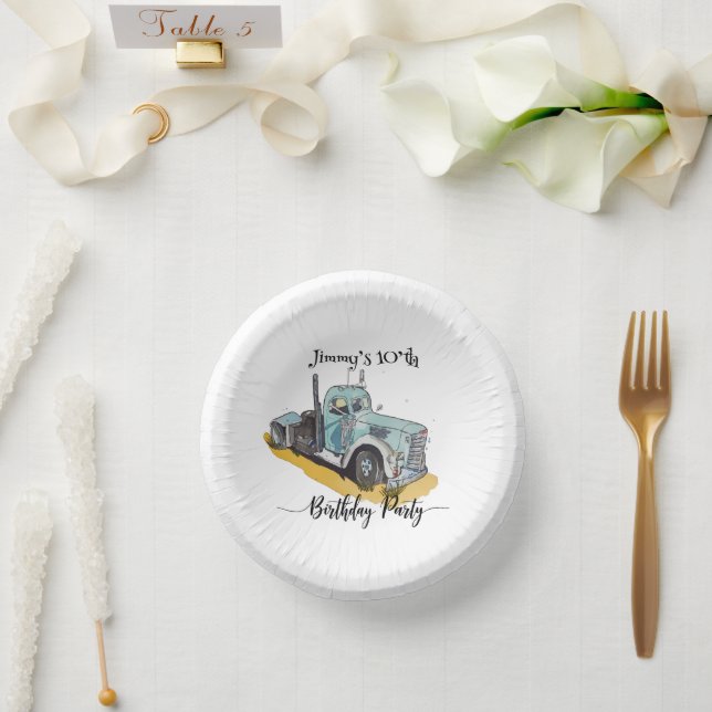 Cuencos De Papel Boys Birthday Party Blue Semi Truck (Boda)