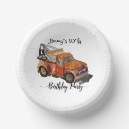 Cuencos De Papel Boys birthday party with wrecker