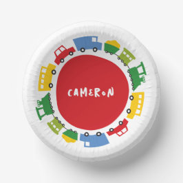 Cuencos De Papel Boys Juguetes Colorful Fun Transport Fiesta de cum