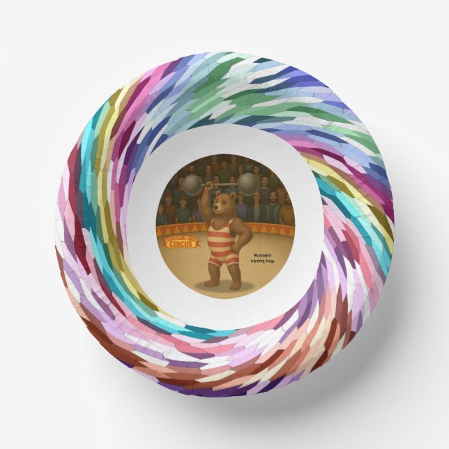 Cuencos De Papel Brandon, oso fuerte del circo (Anverso)