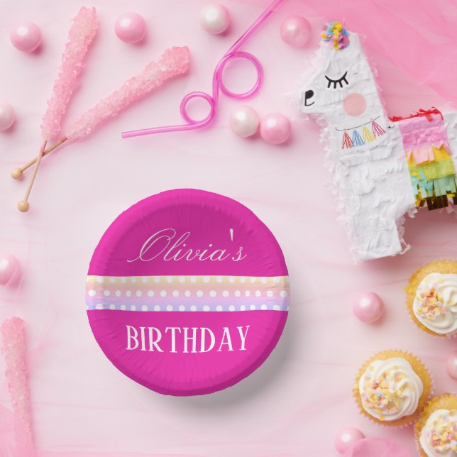 Cuencos De Papel Bright Pink and Pola Dots  (Fiesta)