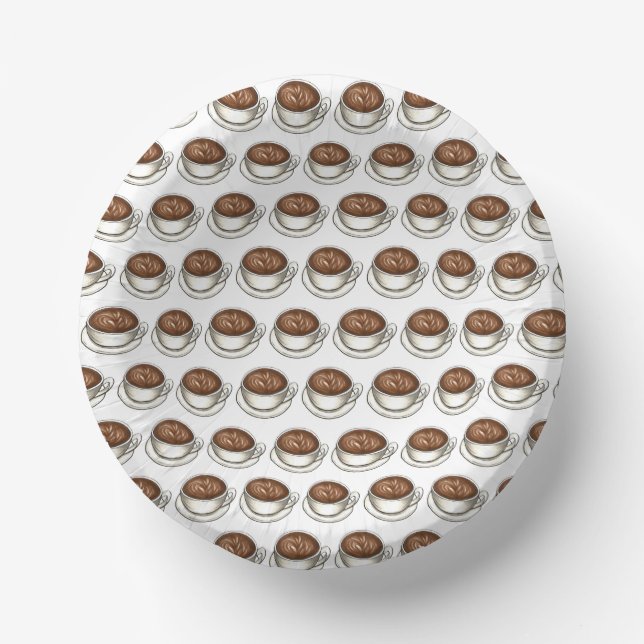 Cuencos De Papel Brunch de fiesta de cumpleaños de Coffee Latte Cap (Anverso)
