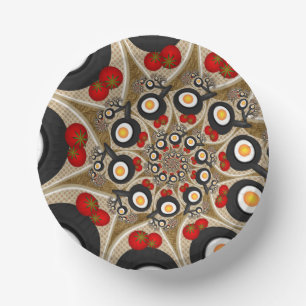Cuencos De Papel Brunch Fractal Art Comida divertida, Tomates, Huev