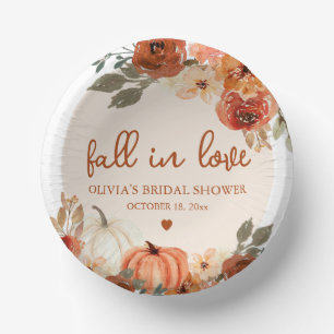 Cuencos De Papel Cae en amor Boho Terracotta Calabaza ducha de novi