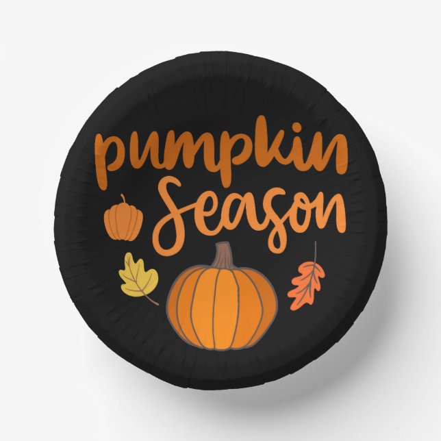 Cuencos De Papel Caída de la temporada de calabazas (Anverso)