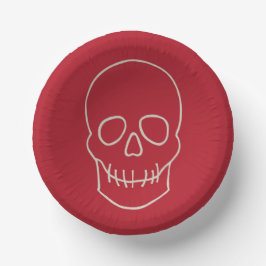 Cuencos De Papel Calavera - Sangre roja y ósea