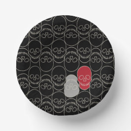 Cuencos De Papel Calaveras - Blanco negro y negro