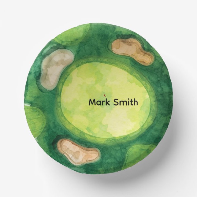 Cuencos De Papel Campo de Golf Putting Green  (Anverso)