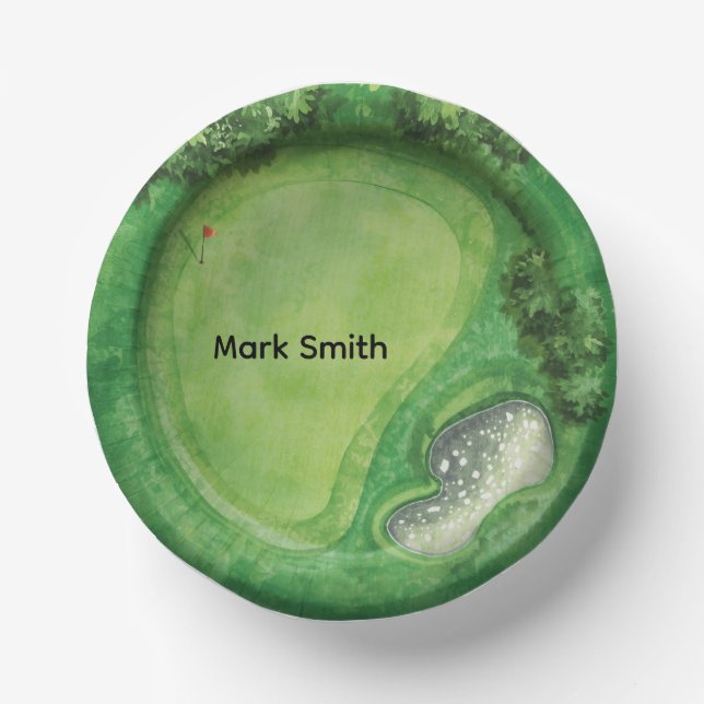Cuencos De Papel Campo de Golf Putting Green  (Anverso)