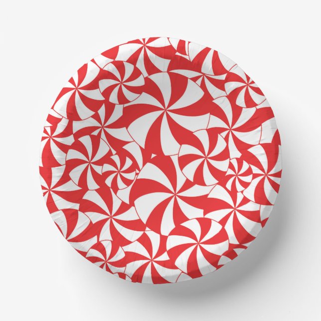 Cuencos De Papel Candy Cane Christmas Party Paper Plates (Anverso)