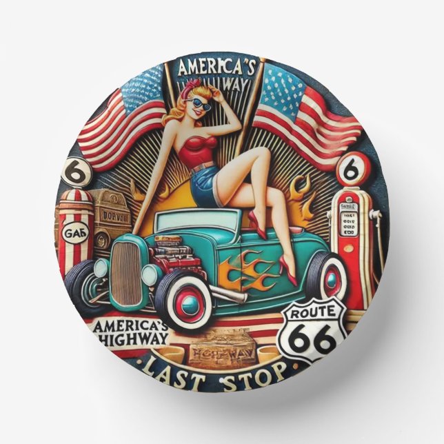 Cuencos De Papel Carretera de Estados Unidos (Anverso)