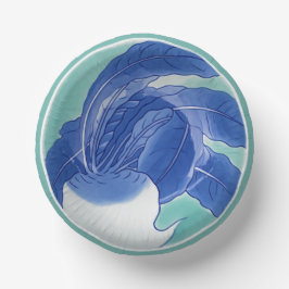 Cuencos De Papel Celadón blanco azul Chinoiserie Turnip Faux China