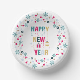 Cuencos De Papel celebración de Año Nuevo feliz