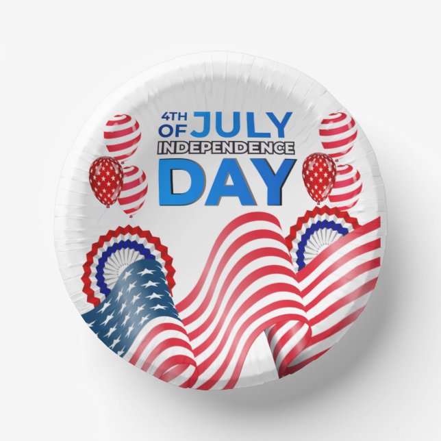 Cuencos De Papel Celebración del Día de la Independencia (Anverso)