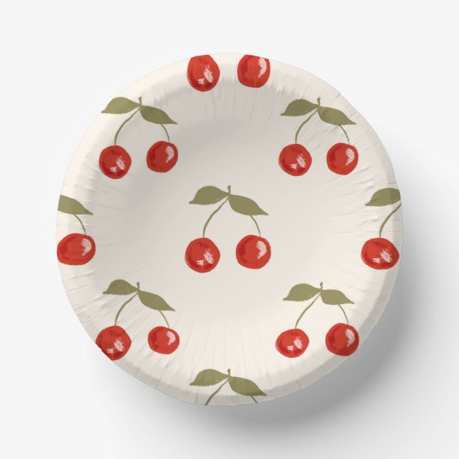 Cuencos De Papel Cerezas de Verano (Anverso)