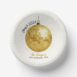 Cuencos De Papel Champagne Disco Ball 2026 New Year Eve