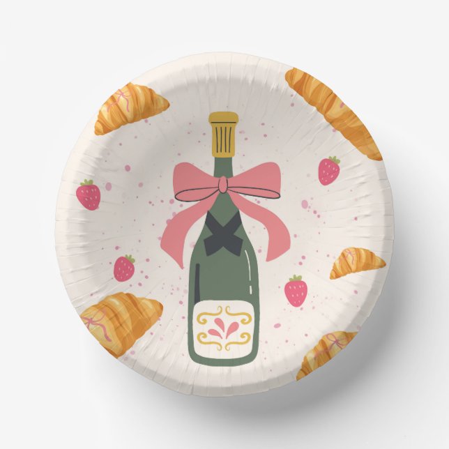 Cuencos De Papel Champán y croissants (Anverso)