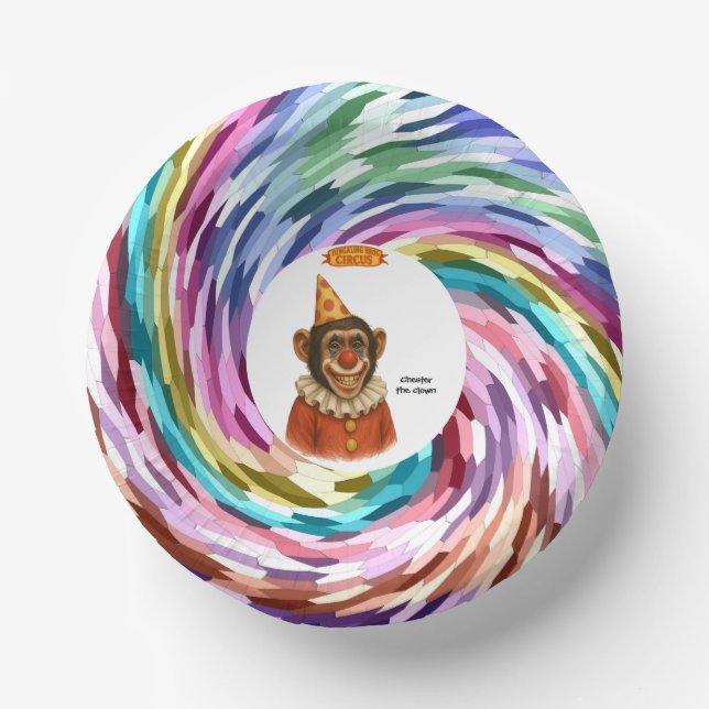Cuencos De Papel Chester el payaso chimpancé (Anverso)