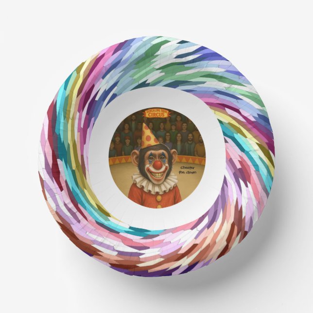 Cuencos De Papel Chester el payaso chimpancé (Anverso)