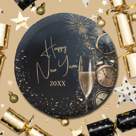 Cuencos De Papel Chic Champagne Time Happy New Year