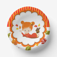 Chica Adorable De Otoño Pintado A Mano