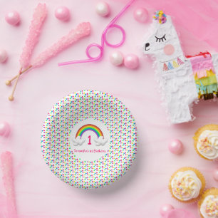 Cuencos De Papel Chica arcoiris Cualquier cumpleaños de edad