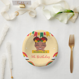 Cuencos De Papel Chicas afro-arcoiris africanos cumpleaños
