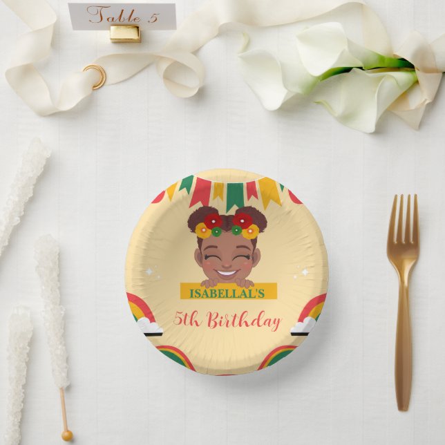 Cuencos De Papel Chicas afro-arcoiris africanos cumpleaños (Boda)
