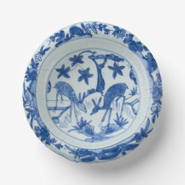 Cuencos De Papel Chinoiserie azul y blanca Deer Faux China