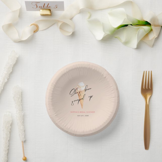 Cuencos De Papel Chocolate Acuarela Bridal Shower  (Boda)