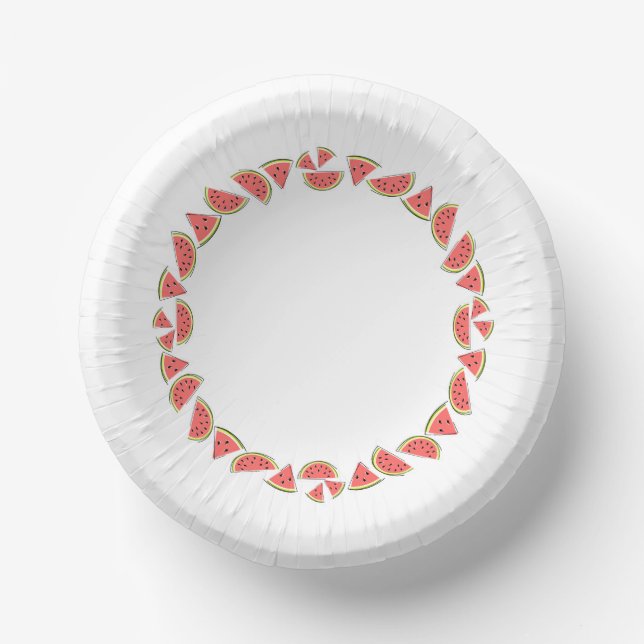 Cuencos De Papel Círculo de trozos de sandía (Anverso)