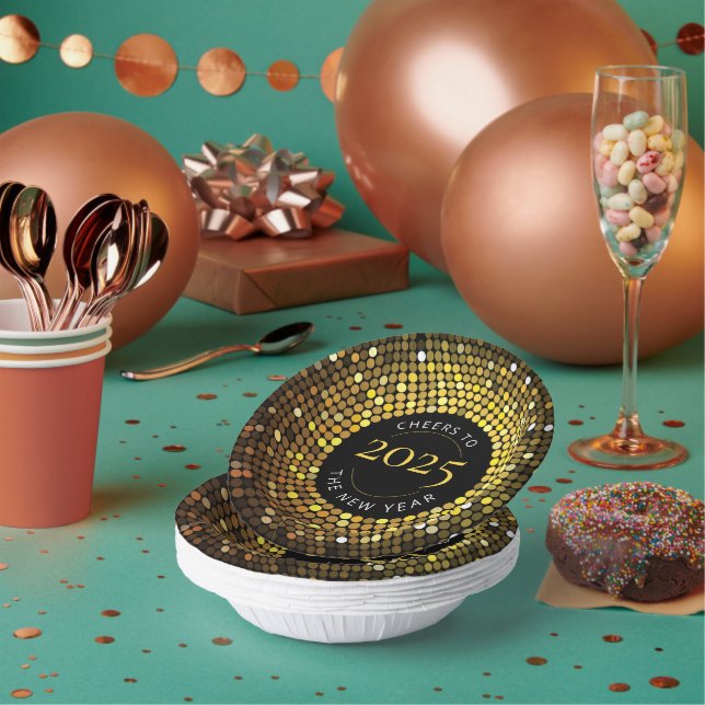 Cuencos De Papel Círculo deslumbrante ilumina víspera de Año Nuevo (Multi)