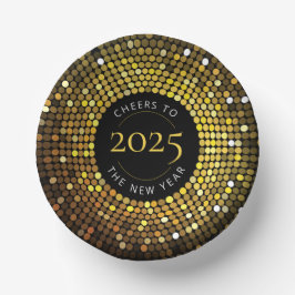 Cuencos De Papel Círculo deslumbrante ilumina víspera de Año Nuevo