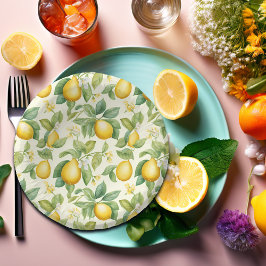 Cuencos De Papel Citrus de flores de limón mediterráneo