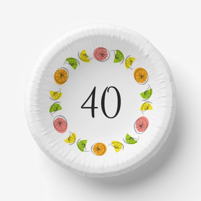 Cuencos De Papel Citrus Multi Circle Age 40 (Anverso)