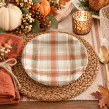 Clásico Plaid Otoño Rústico Caída Marrón Crema